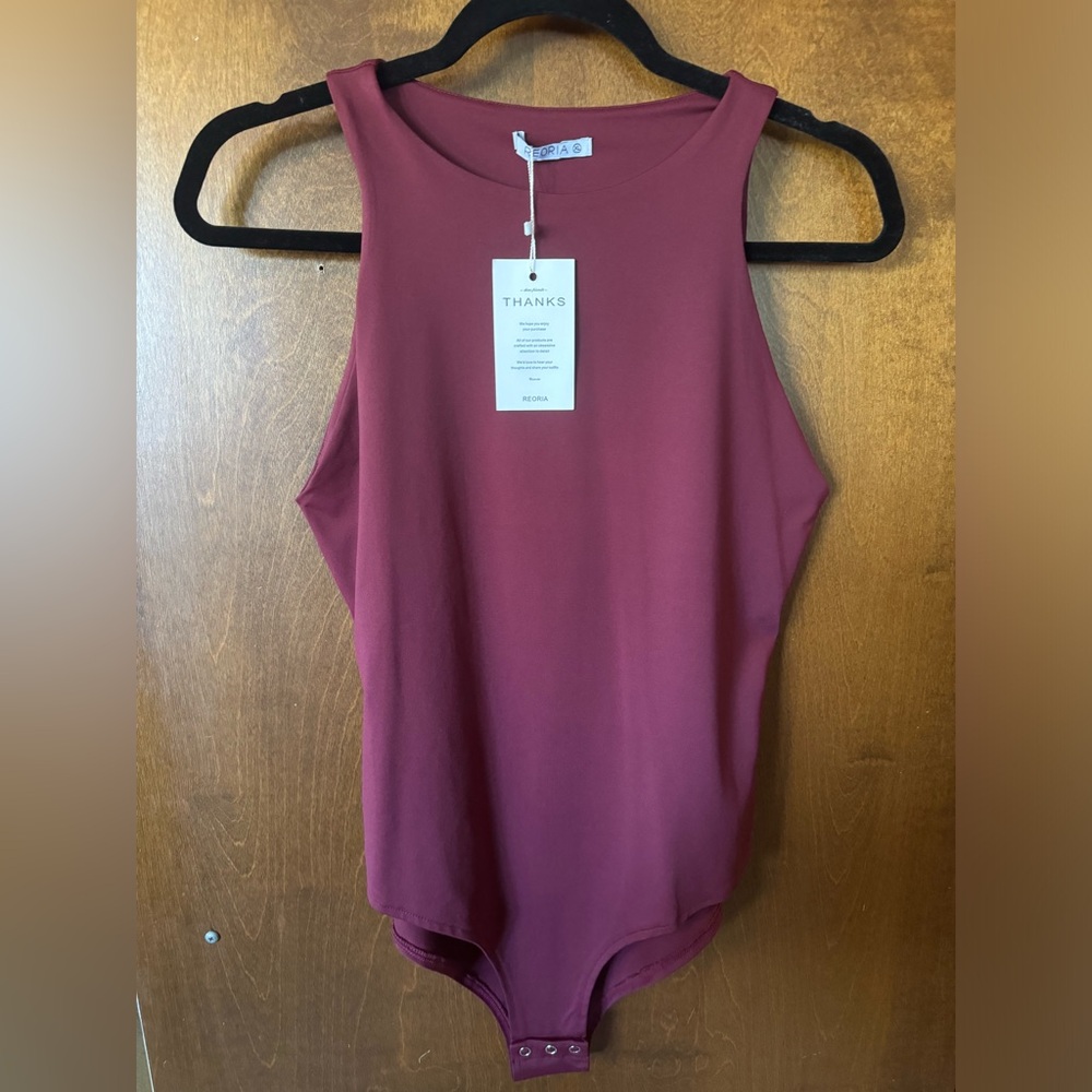 Reoria Maroon Burgundy Bodysuit